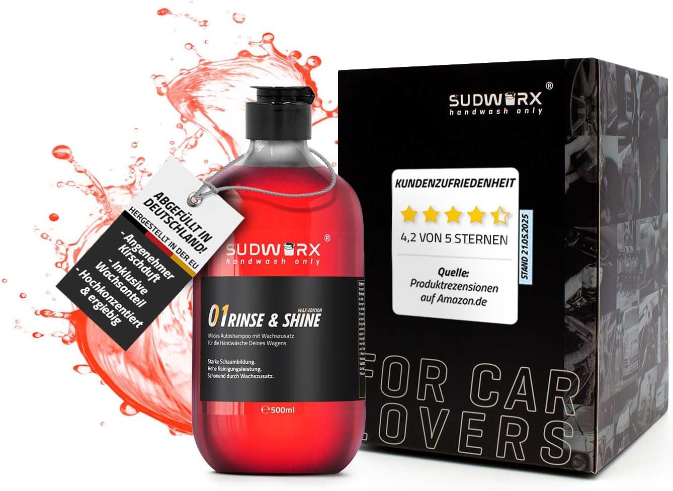 sudworx Autoshampoo mit Wachs-Effekt – Glanz, Schutz & Reinigung in einem Schritt