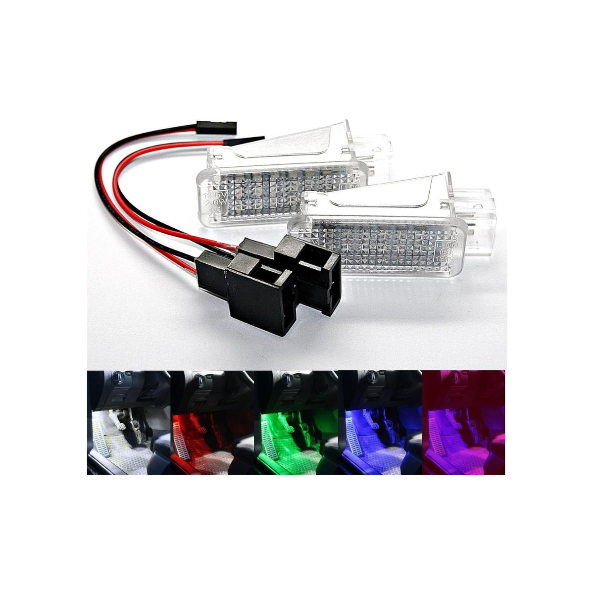 LED Fußraumbeleuchtung Auto Rot – SMD Modul Set