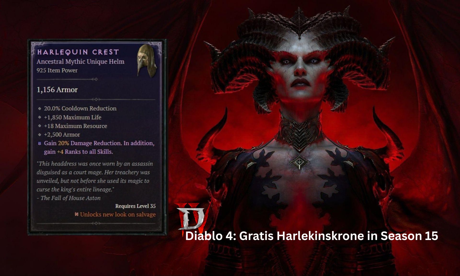 Diablo 4 Harlekinskrone Gratis in Session 15