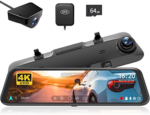 WOLFBOX 12'' G850 4K Spiegel Dashcam Dual Dash Cam Spiegel Auto Vorne und Hinten
